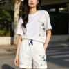 Louis Vuitton Embroidered Jersey Shorts- White.