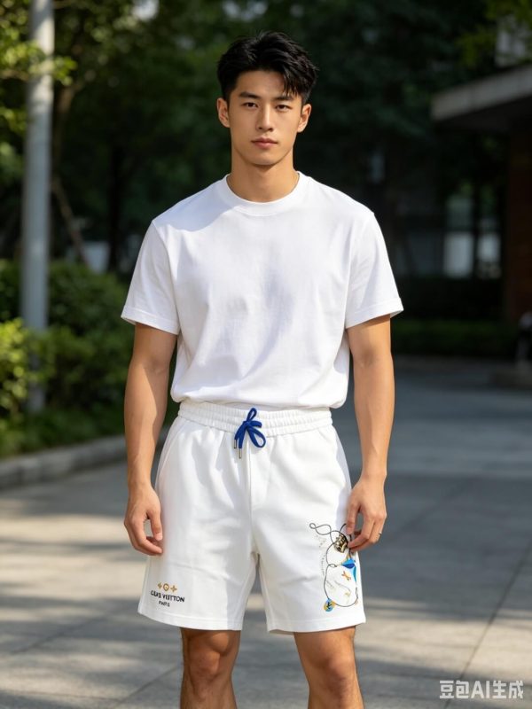 Louis Vuitton Embroidered Jersey Shorts- White.