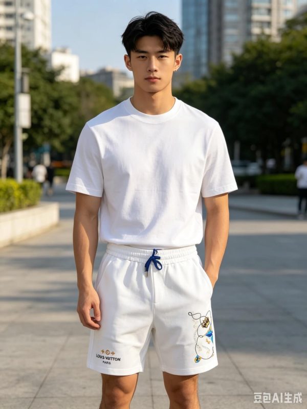 Louis Vuitton Embroidered Jersey Shorts- White.