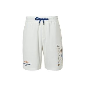 Louis Vuitton Embroidered Jersey Shorts- White.