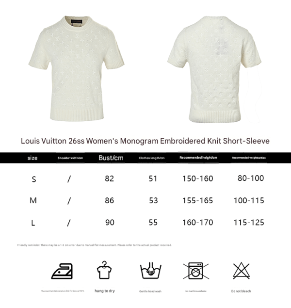 Louis Vuitton Embroidered Monogram Knit Top-  Milk White