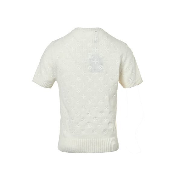 Louis Vuitton Embroidered Monogram Knit Top-  Milk White
