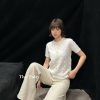 Louis Vuitton Embroidered Monogram Knit Top-  Milk White