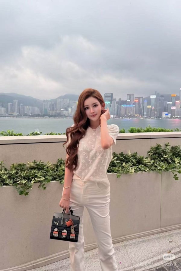 Louis Vuitton Embroidered Monogram Knit Top-  Milk White