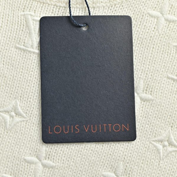 Louis Vuitton Embroidered Monogram Knit Top-  Milk White