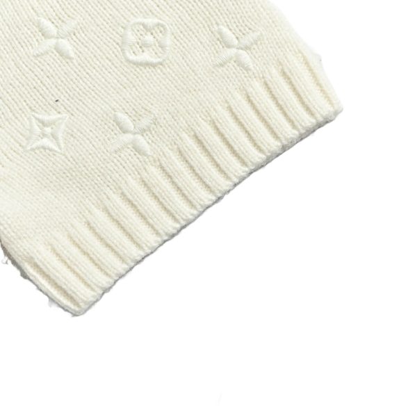 Louis Vuitton Embroidered Monogram Knit Top-  Milk White