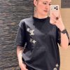 Louis Vuitton Embroidered Signature T-Shirt- Black