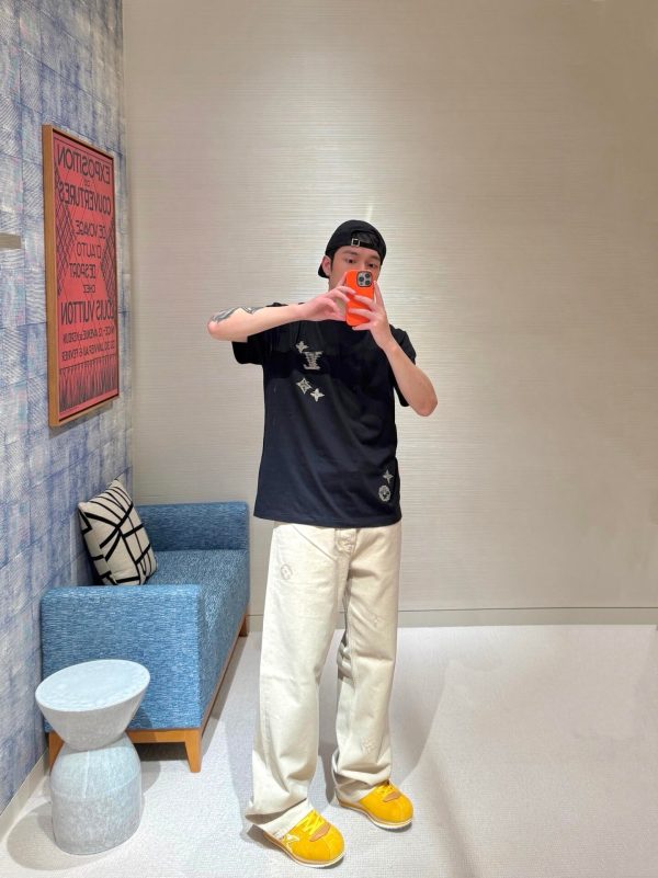 Louis Vuitton Embroidered Signature T-Shirt- Black