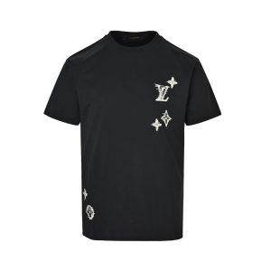 Louis Vuitton Embroidered Signature T-Shirt- Black