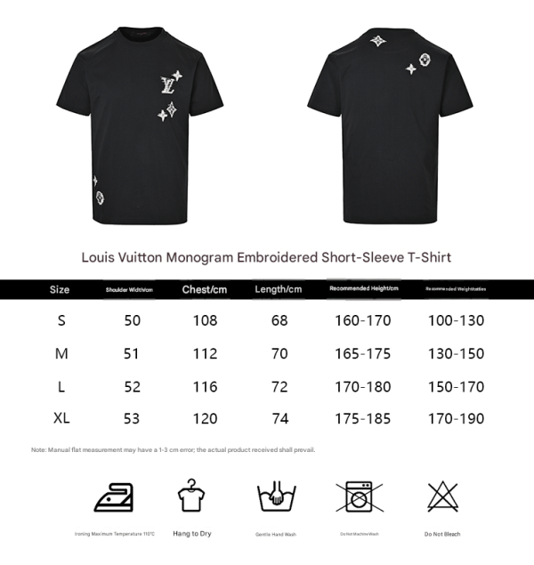 Louis Vuitton Embroidered Signature T-Shirt- Black