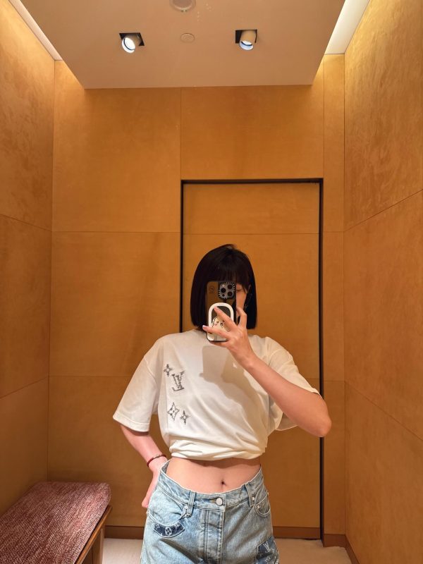 Louis Vuitton Embroidered Signature T-Shirt- Milky White