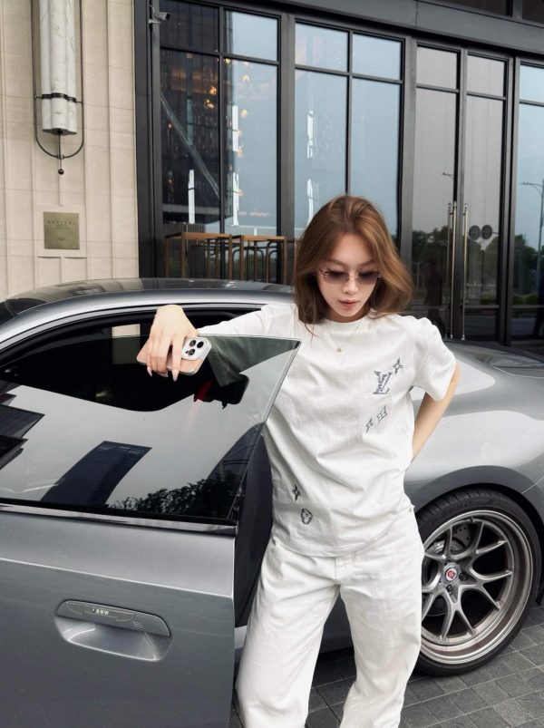 Louis Vuitton Embroidered Signature T-Shirt- Milky White