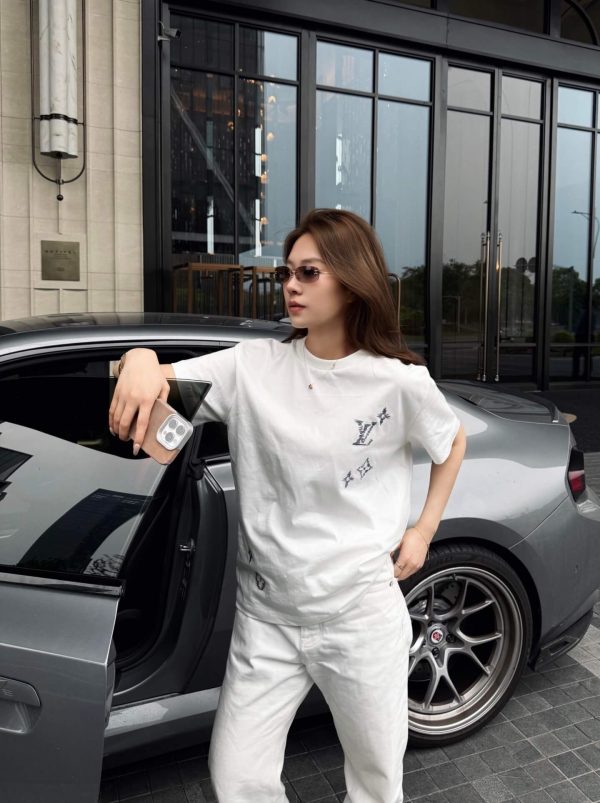 Louis Vuitton Embroidered Signature T-Shirt- Milky White