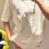 Louis Vuitton Embroidered Signature T-Shirt- Milky White