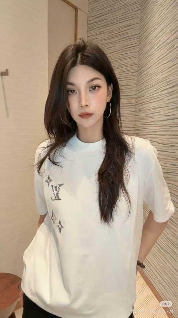 Louis Vuitton Embroidered Signature T-Shirt- Milky White