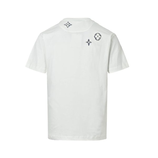 Louis Vuitton Embroidered Signature T-Shirt- Milky White