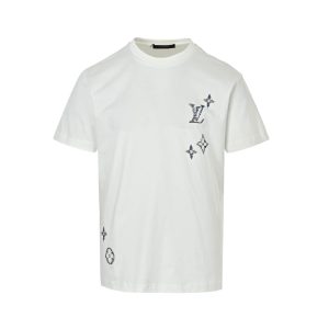 Louis Vuitton Embroidered Signature T-Shirt- Milky White