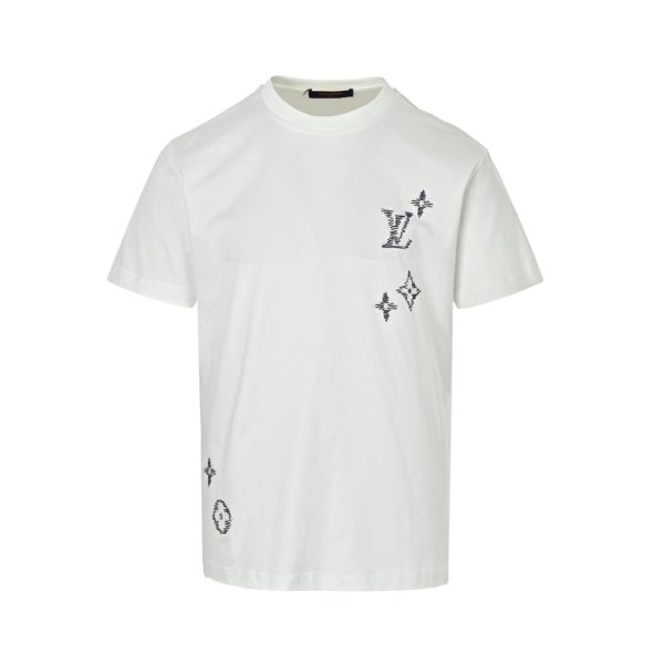Louis Vuitton Embroidered Signature T-Shirt- Milky White
