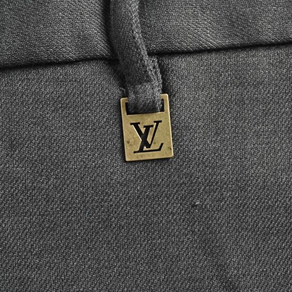 Louis Vuitton Men's Chain Wool Dress Trousers- Charcoal Grey (4) Louis Vuitton Men's Chain Wool Dress Trousers- Charcoal Grey
