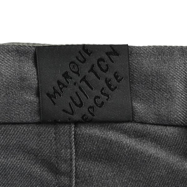 Louis Vuitton Men's Chain Wool Dress Trousers- Charcoal Grey (5) Louis Vuitton Men's Chain Wool Dress Trousers- Charcoal Grey