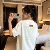 Louis Vuitton Men's White Embossed Back T-Shirt-  White.