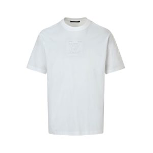 Louis Vuitton Men's White Embossed Back T-Shirt-  White.