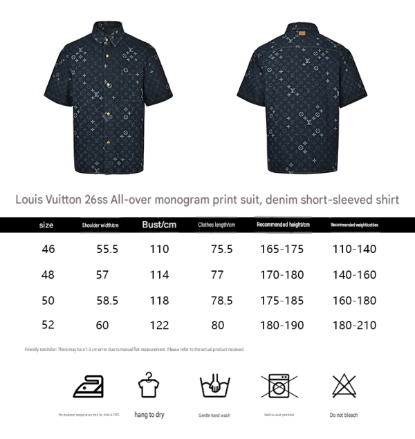 Louis Vuitton Monogram Denim Short-Sleeved Shirt- Indigo.
