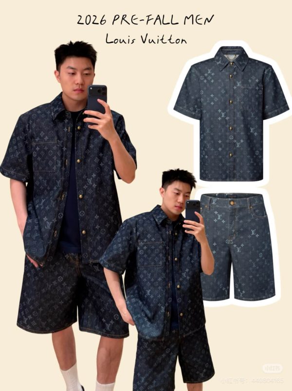 Louis Vuitton Monogram Denim Short-Sleeved Shirt- Indigo.