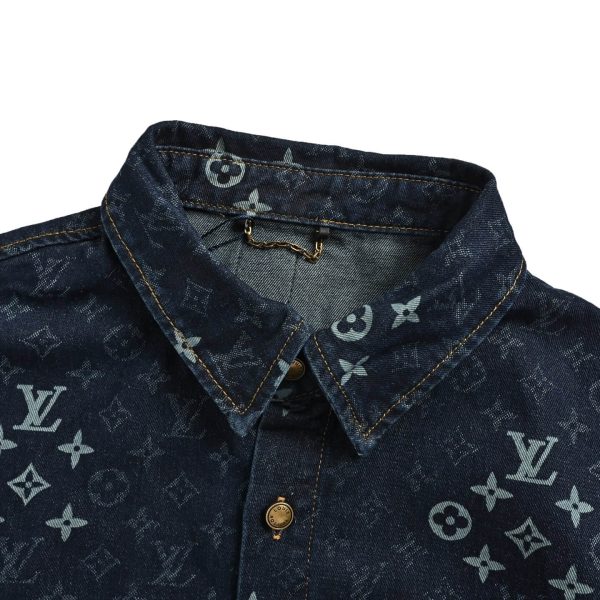 Louis Vuitton Monogram Denim Short-Sleeved Shirt- Indigo.