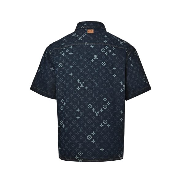 Louis Vuitton Monogram Denim Short-Sleeved Shirt- Indigo.