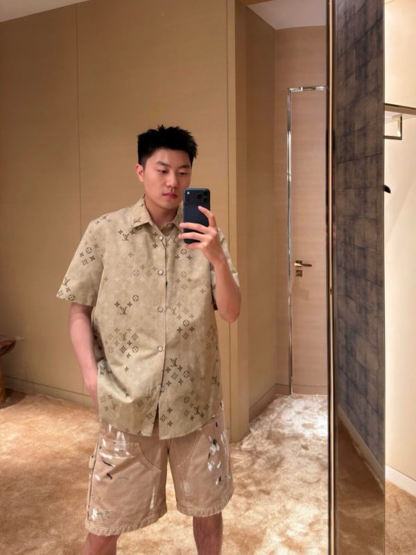 Louis Vuitton Monogram Short-Sleeved Shirt-  Beige