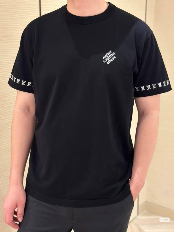Louis Vuitton Short-Sleeved Cotton Crewneck- Black