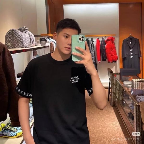 Louis Vuitton Short-Sleeved Cotton Crewneck- Black