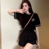 Louis Vuitton Short-Sleeved Cotton Crewneck- Black