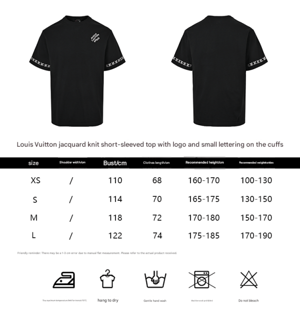 Louis Vuitton Short-Sleeved Cotton Crewneck- Black
