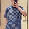 Louis Vuitton Short-Sleeved Knitted Crewneck- Indigo blue