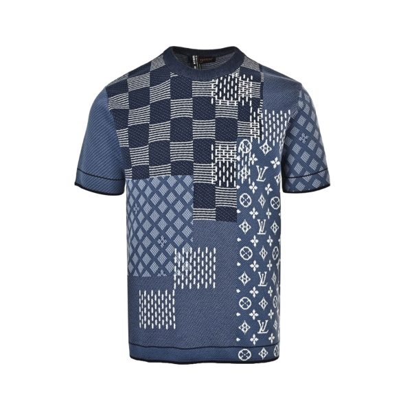Louis Vuitton Short-Sleeved Knitted Crewneck- Indigo blue