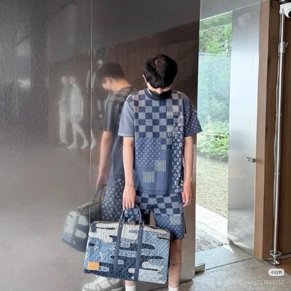 Louis Vuitton Short-Sleeved Knitted Crewneck- Indigo blue