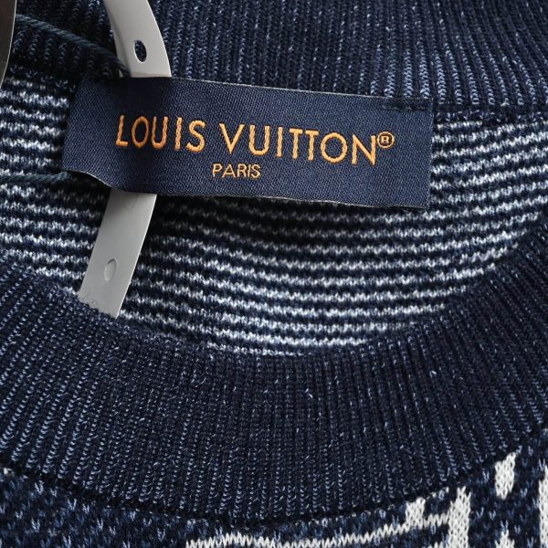 Louis Vuitton Short-Sleeved Knitted Crewneck- Indigo blue