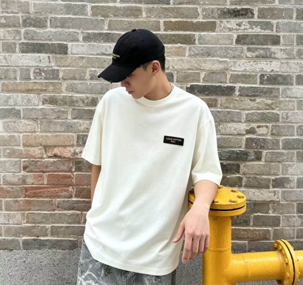 Louis Vuitton Slim Fit Signature T-Shirt- Milky White