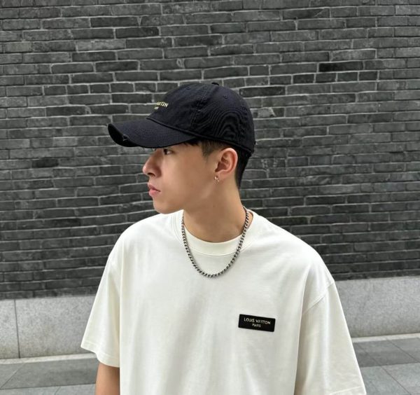 Louis Vuitton Slim Fit Signature T-Shirt- Milky White