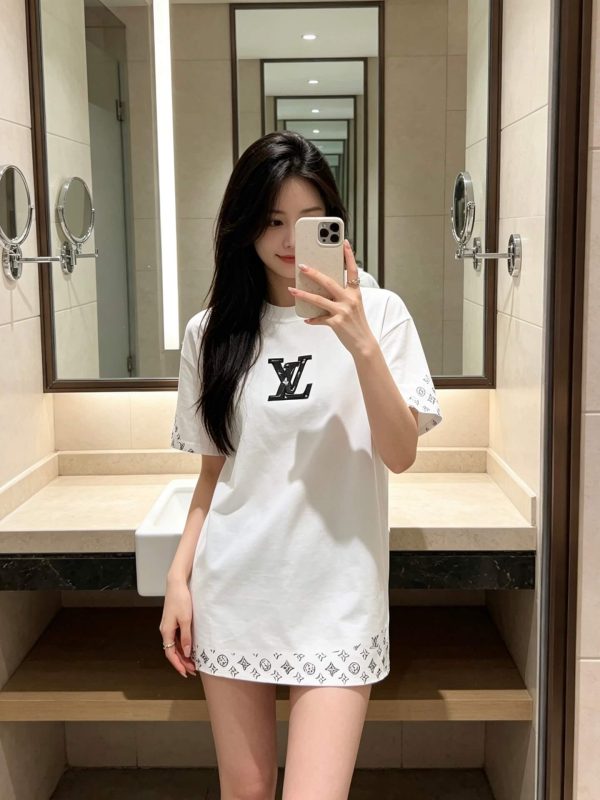 Louis Vuitton Stencil Monogram & Patch T-Shirt- White