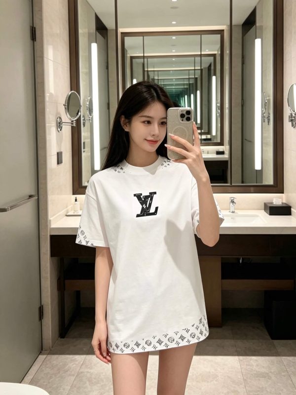Louis Vuitton Stencil Monogram & Patch T-Shirt- White
