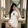 Louis Vuitton Stencil Monogram & Patch T-Shirt- White