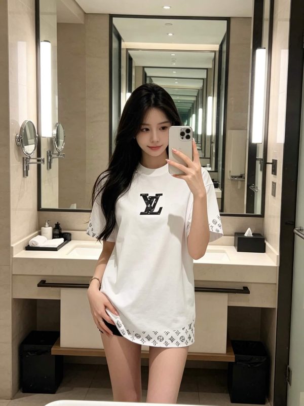 Louis Vuitton Stencil Monogram & Patch T-Shirt- White
