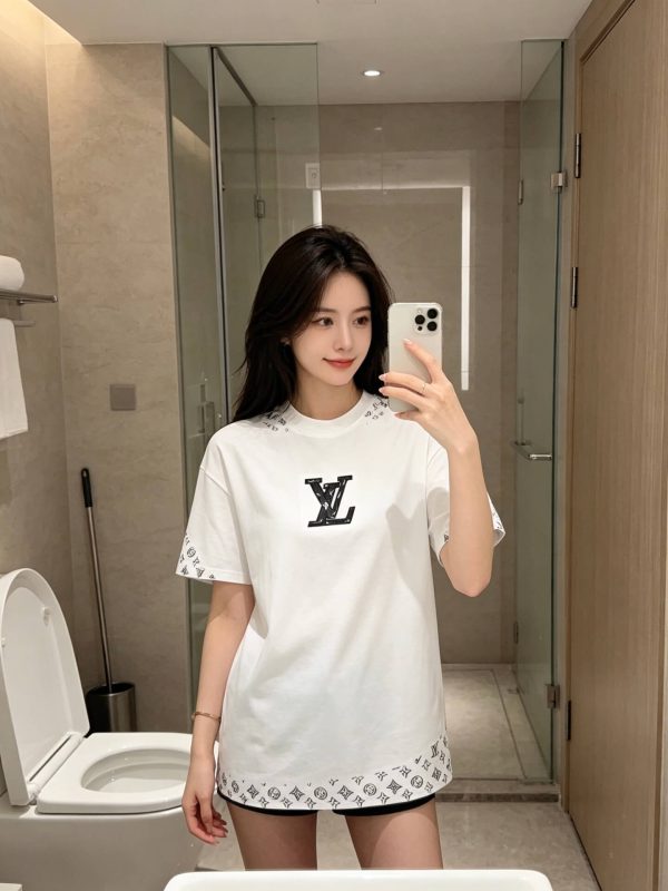 Louis Vuitton Stencil Monogram & Patch T-Shirt- White