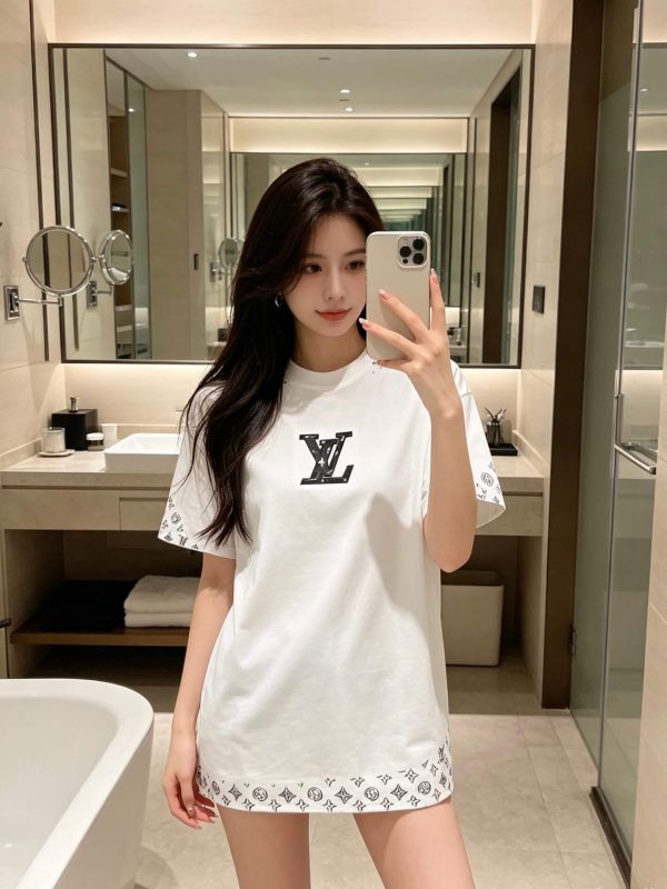 Louis Vuitton Stencil Monogram & Patch T-Shirt- White