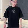 Louis Vuitton Stencil Monogram & Patch T-Shirt- Black