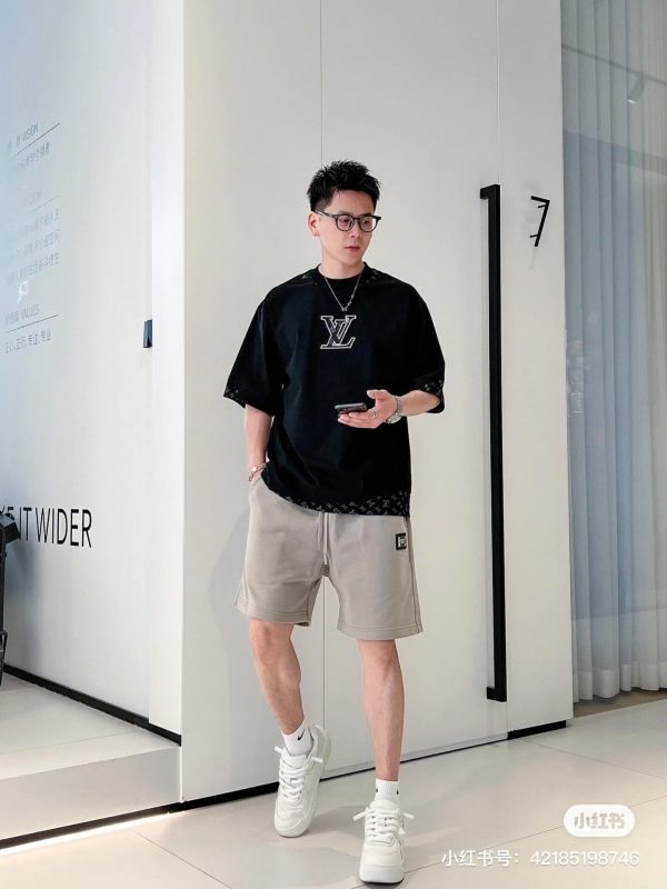 Louis Vuitton Stencil Monogram & Patch T-Shirt- Black