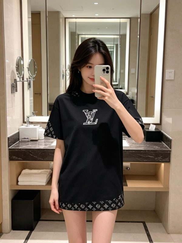 Louis Vuitton Stencil Monogram & Patch T-Shirt- Black